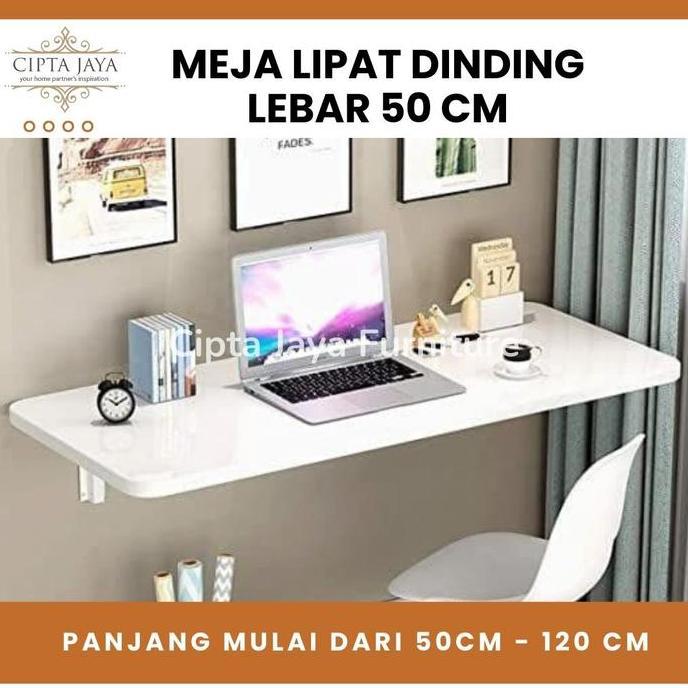 Custom Meja Lipat Dinding Furnitur Estetik Lipat Tempel Dinding Kayu Belajar Lesehan Gantung Laptop 