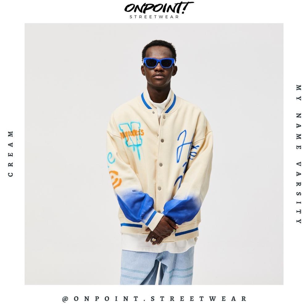 NEW My Name varsity (cream) - jaket pria jaket varsity pria varsity jacket varisty baseball jaket va