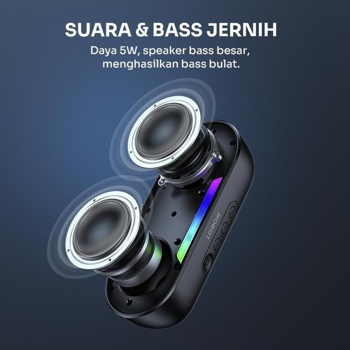 Robot RB230 Speaker Bluetooth 5.3 Super Bass Portable Audio Wireless TWS RGB (TERBAIK) (TERBARU) (TE