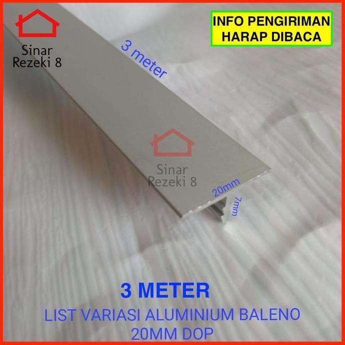 NEW - List Variasi 20 mm Lis T Aluminium Profil Lis Frame Edging Silver