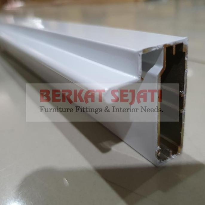 TERLARIS - Profil Handle Frame Kaca Lemari Kitchen Set Aluminium FHD 128 PUTIH 3M