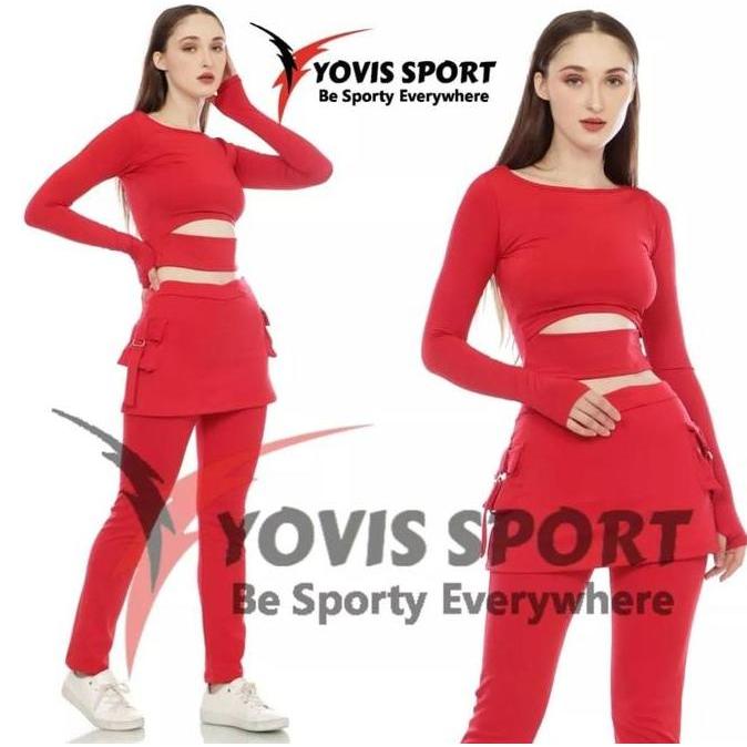 PROMO - Celana Senam Rok Kantong 2 Wanita / Celana Olahraga Rok Kantong Wanita Yovis Sport