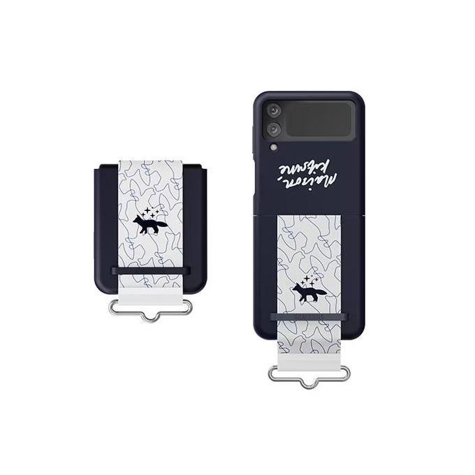 BEBAS ONGKIR - SAMSUNG Case Z Flip 4 Silicone Cover Strap Maison Kitsune RESMI SEIN