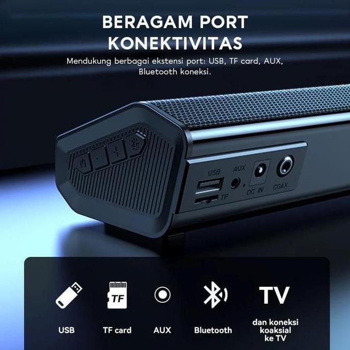 VIVAN S2L Soundbar Speaker TV Bluetooth Home Theater Super Bass RGB LED Lampu TWS Interkoneksi BT 5.