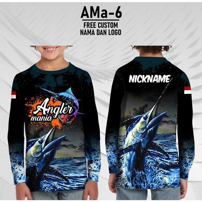 kaos mancing anak jersey mancing anak angler free custom nama dan logo