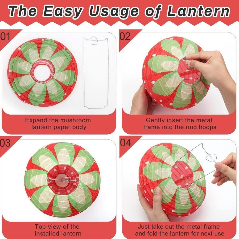 Lampion Pesta Lampion Imlek Lampion Pesta Kertas Dekorasi  Stroberi  Lampion  Lampion Bulat Dekorasi