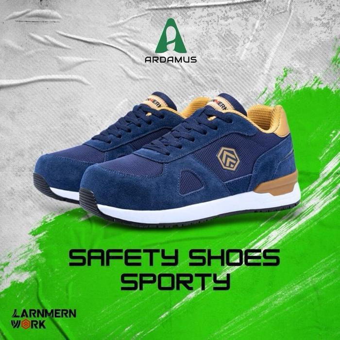 Sepatu Safety Shoes LARNMERN L9096 BIRU S1 SRC Anti Statis ESD Sepatu Kerja Pria & Wanita Model Snea