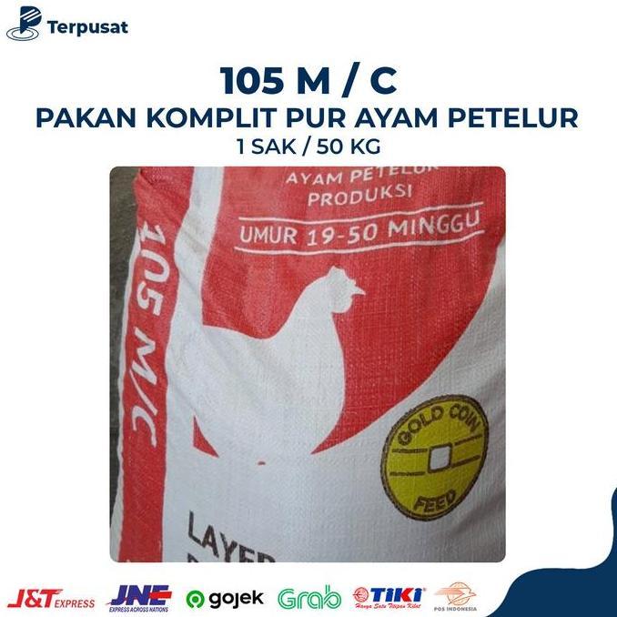 TERMURAH - Per Sak 50Kg 105 Gold Coin Pakan Komplit Ayam Petelur 105 M/C Protein Kasar 17-19% Jagung