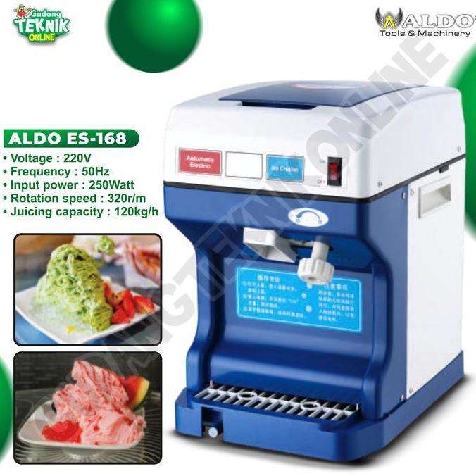 PAPANDAYAN Mesin Serut Es Listrik ALDO ES-168 / Ice Crusher Mesin Pembuat Es Salju  Mesin Gilingan S
