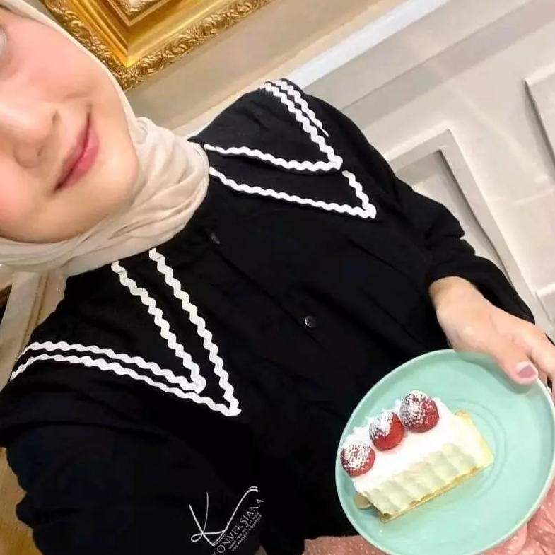 TERMURAH PINKA Blouse Kemeja Kerah Renda