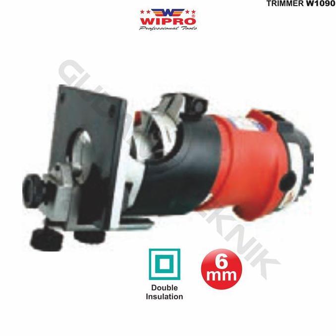 DHEALOKA Mesin Trimmer Router 6mmWIPRO W-1090 / Mesin Trimer Profil Kayu W 1090