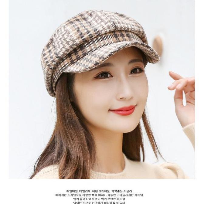 Topi Baret Oktagonal Hat Casual Korea Fashion Wanita Beret Hat KS