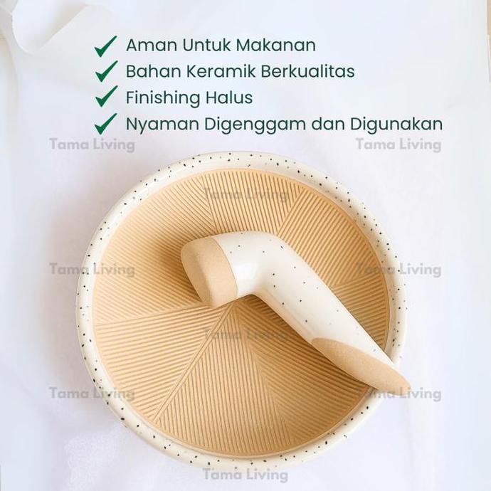 TAMA LIVING Motaru Cobek Dan Ulekan Keramik Set Cobek Estetik Cobek Keramik Cobek Dapur Ulekan Dapur