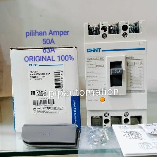 Mccb Chint Nm1-63S/3300 50A 63A 3P 15Ka Breaker Mccb Chint Original Terbatas