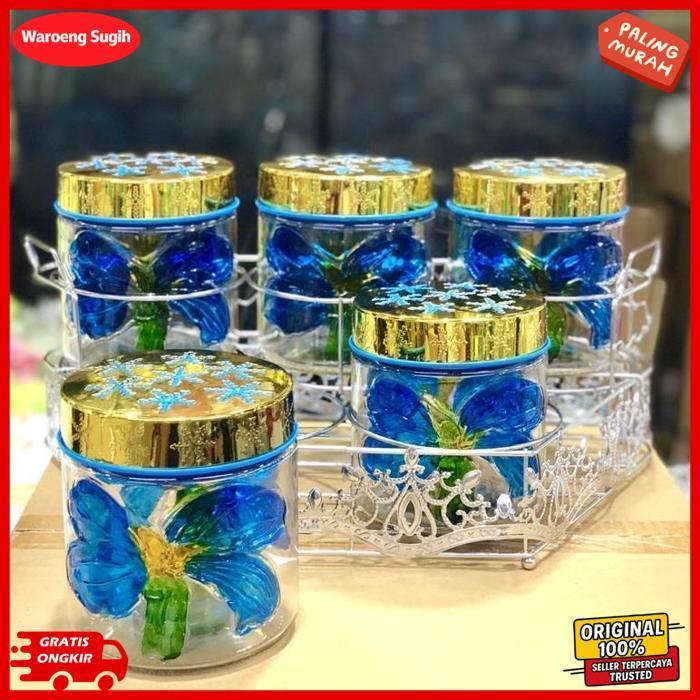 Quality Toples Kaca Set Isi 5 Pcs + Rak / Toples Set / Toples Lebaran