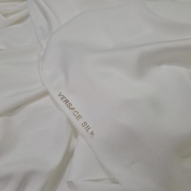 Kain Silk Satin Versace Putih Bw Hh Quality 12 Mtr