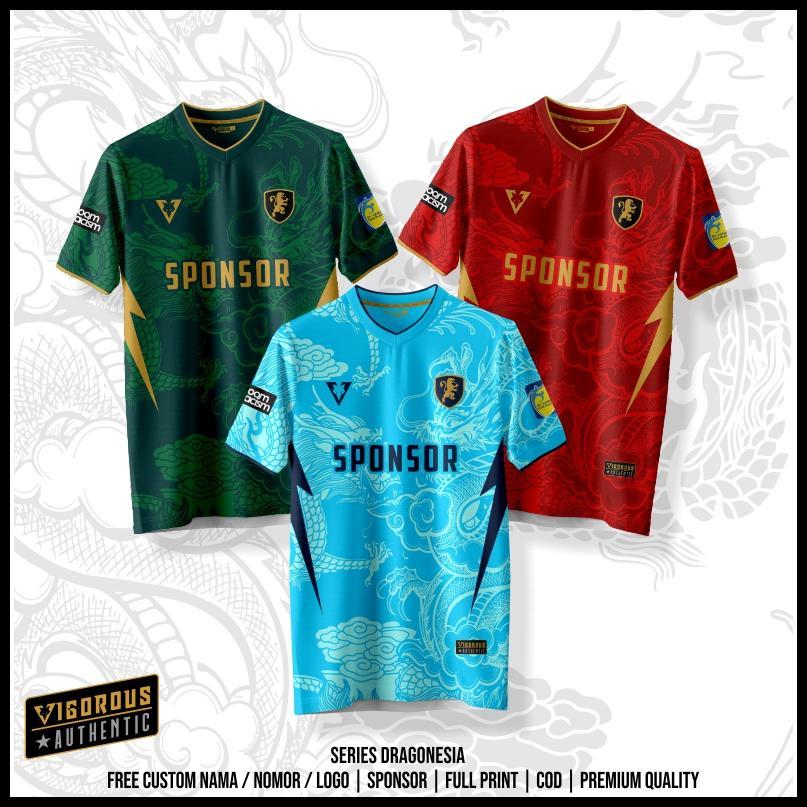 Jersey Futsal / Sepak Bola Dragonesia Ukuran Dewasa & Anak Custom Nama / Nomor / Sponsor