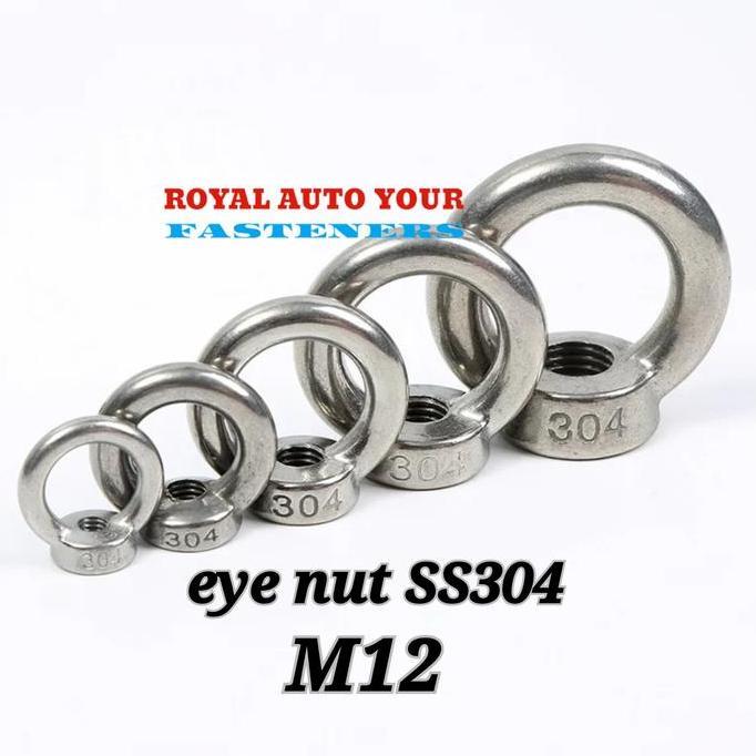 eye nut stainless M12 mur mata gantung ss304 / mur baut cincin sus304 DISKON