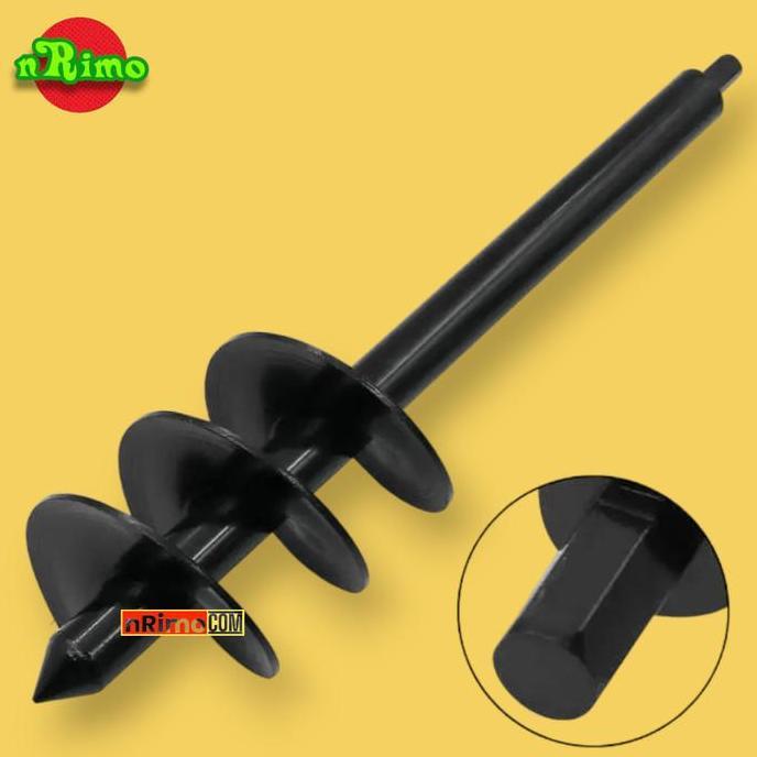Kokok- Mata Bor Tanah Biopori Alat Pelubang Tanah Penggali Taman Kebun Auger Spiral Drill Bit For Pl