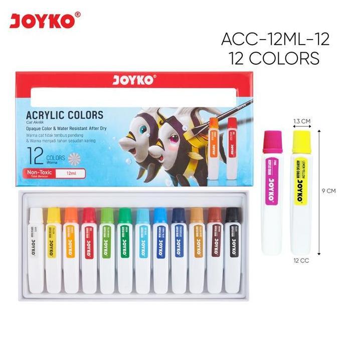 Indahkan- Cat Acrylic Set 12 Warna - Cat Akrilik - Stationery - Artestore