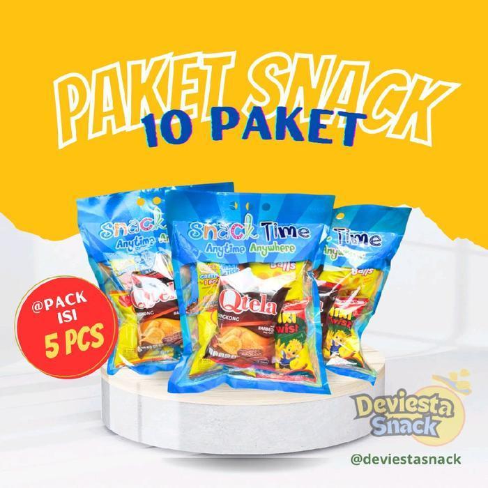 (Isi 5) 10 Paket Snack Time Indofood Acara Pesta Ulang Tahun Hajatan Isi 5 Pcs Snack Per Paket Snack