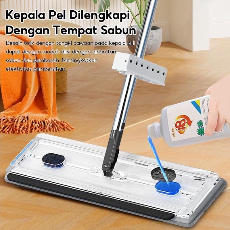 Luvhome 42Cm Alat Pel Lantai Datar Jumbo Pel Cuci Peras Otomatis Memiliki Wiper Anti Karat Kain Micr
