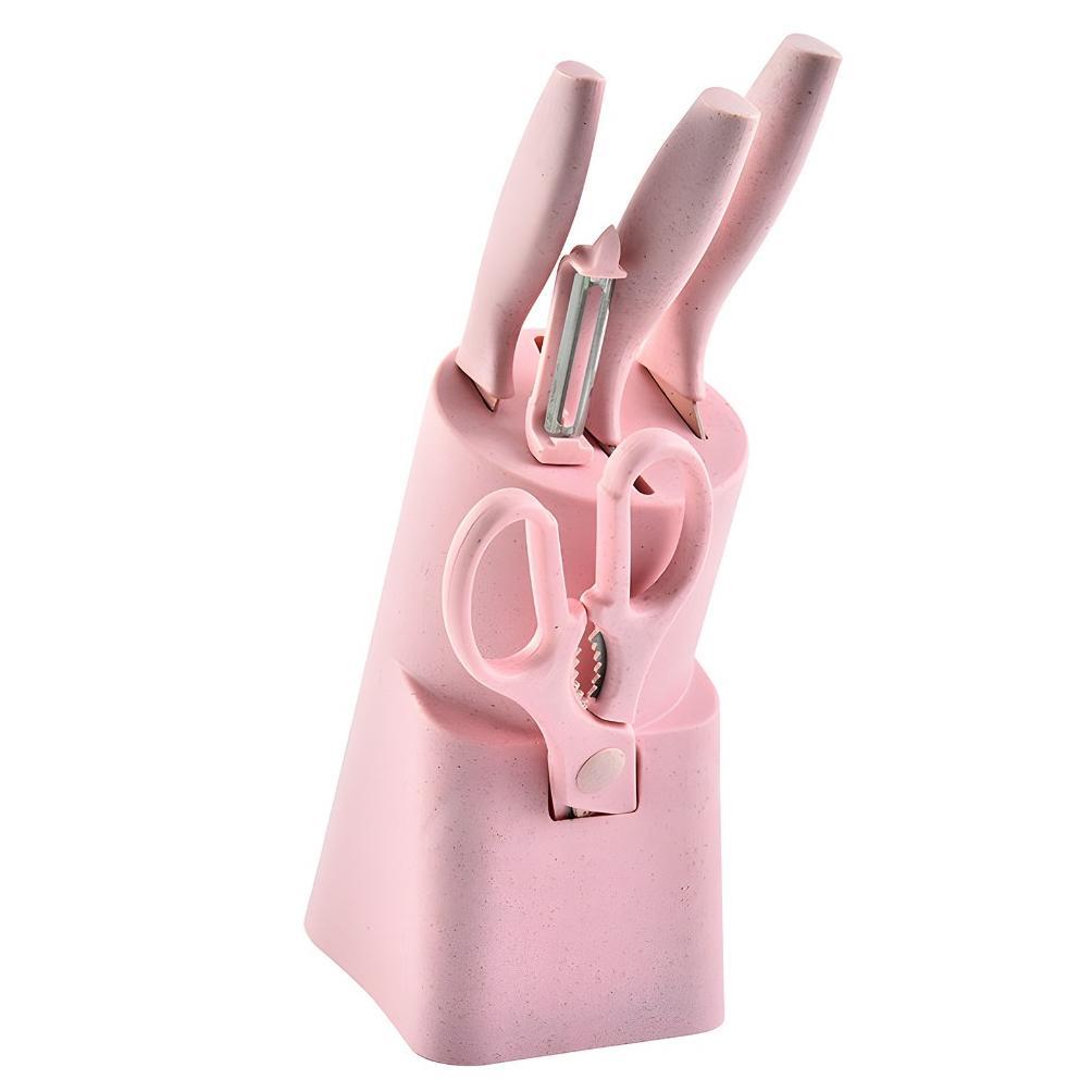 g-24 (CT) Pisau Set 5 in 1 Keramik/pisau set dapur/pisau potong+tempat pisau Original