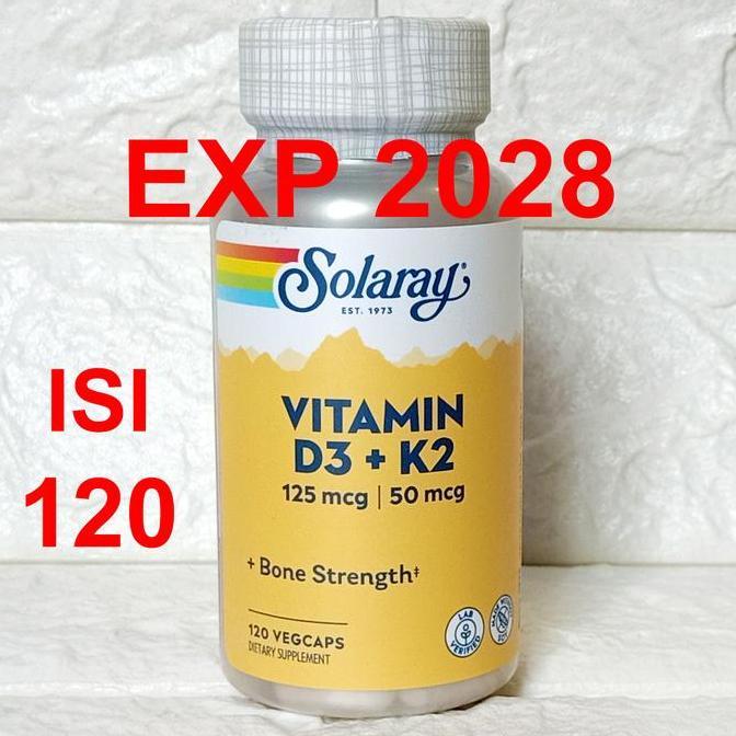 Solaray Vitamin D3 K2 5000 IU Soy Free 120 VegCaps Solaray Vit D3K2