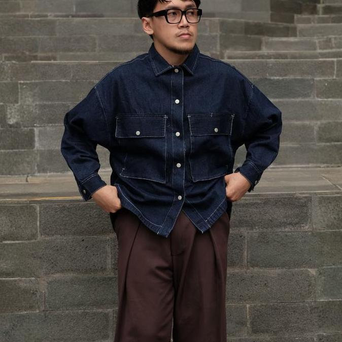 Momi- Filoposy Atasan Wanita Ona Shacket Grey Cardigan Baju Jaket Basic