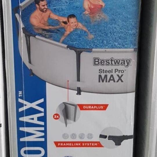 TERMURAH - BESTWAY #56406 KOLAM RENANG STEEL PRO MAX BULAT 4678 LITER RANGKA BESI