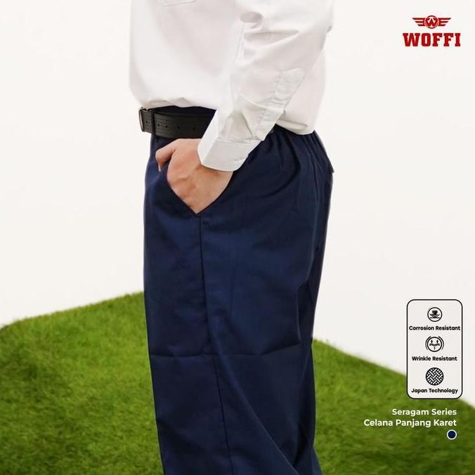 Woffi Seragam SMP Celana Panjang Karet Biru
