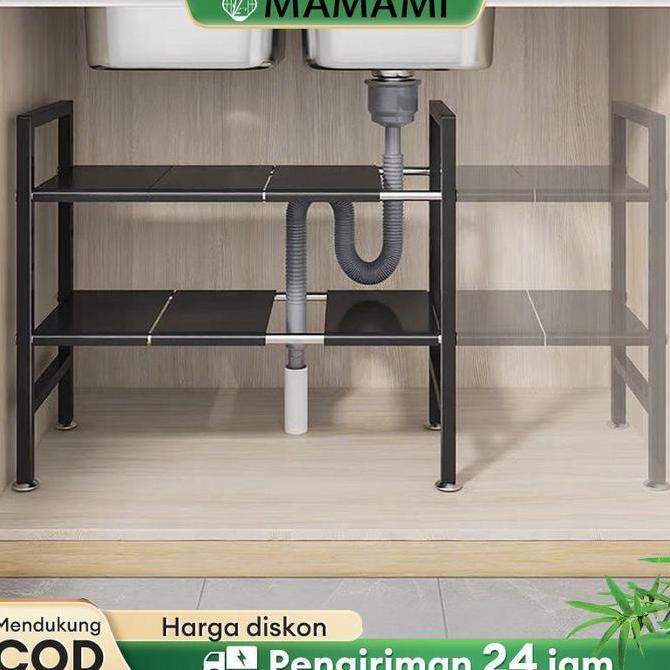 TERLARIS - Rak dapur stainless steel /Rak Bawah Wastafel /Rak Penyimpanan Dapur Flexible /Rak panci 