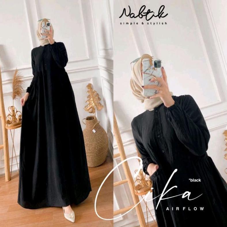 BEST SELLER GAMIS CIKA/ GAMIS CIKA NABTIK/GAMIS POLOS/ GAMIS PUTIH POLOS/GAMIS KRINGKLE AIR FLOW/GAM