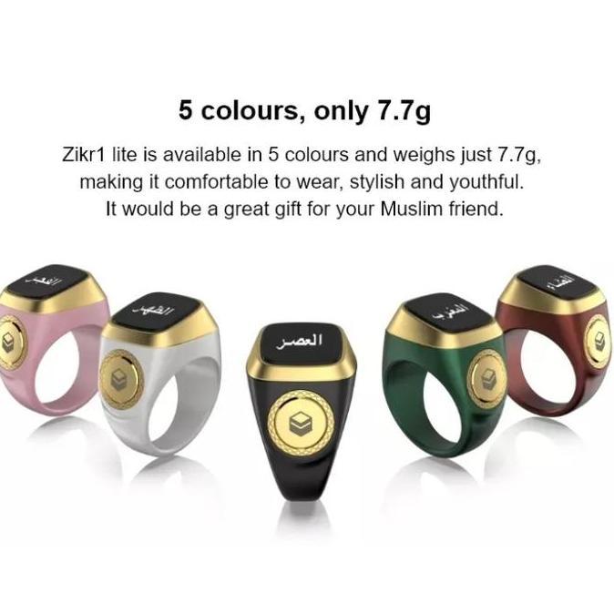 Wkwkpop- Tasbih Digital Zikir Iqibla Lite Smart Cincin Tasbih Oled Display Original