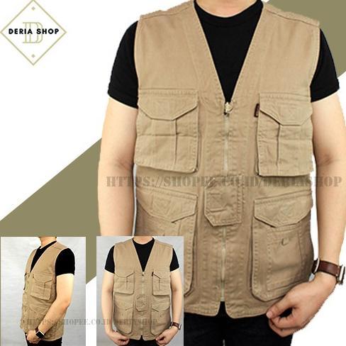 NEW Rompi Pria Safety Casual Bahan Katun Kanvas Polos Anti Angin Dewasa Anak Jaket Motor Tactical Ou