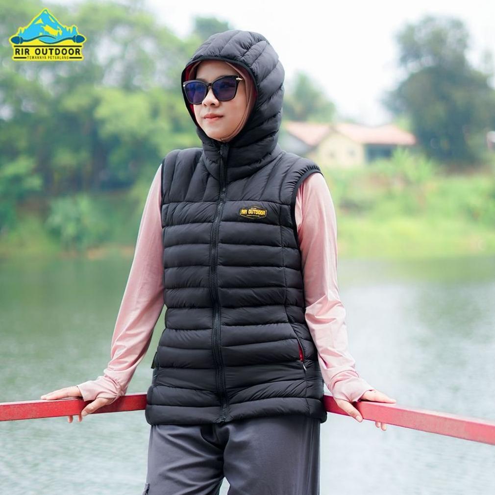 NEW [Termurah] Vest RIR OUTDOOR Rompi Hoodie Vest Bulang Dacron Anti Angin Rompi Parasut Gelembung [