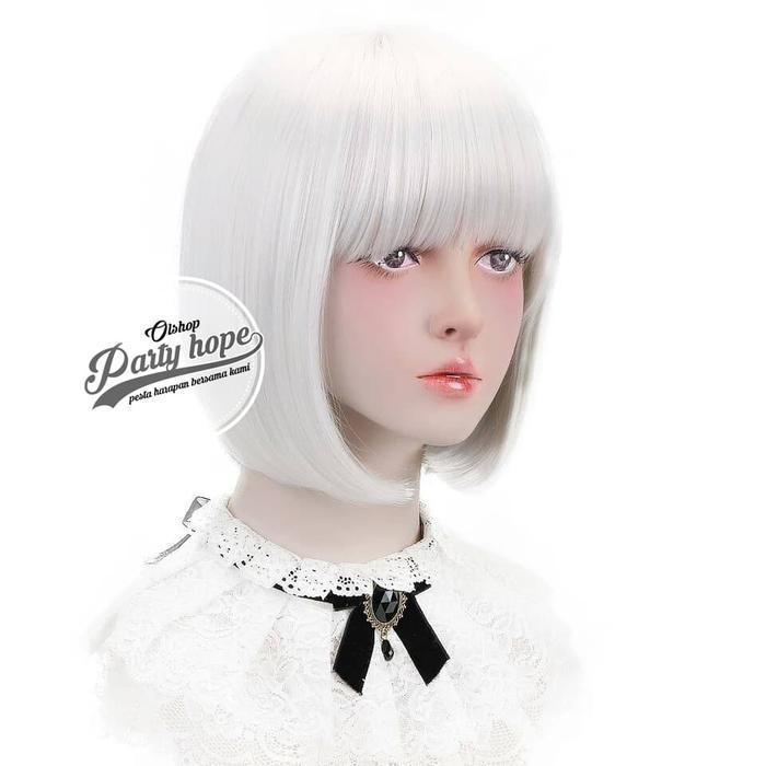 Wig Bob / Wig Poni Pendek / Rambut Palsu Bob Murah / Wig Bob Putih