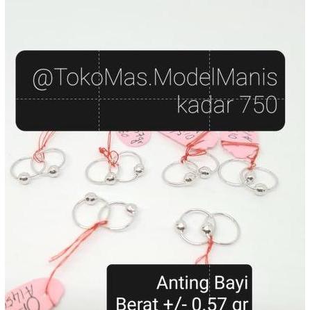 anting bayi emas putih 750 kadar 17 K (TERBAIK) (TERBARU) (TERMURAH)