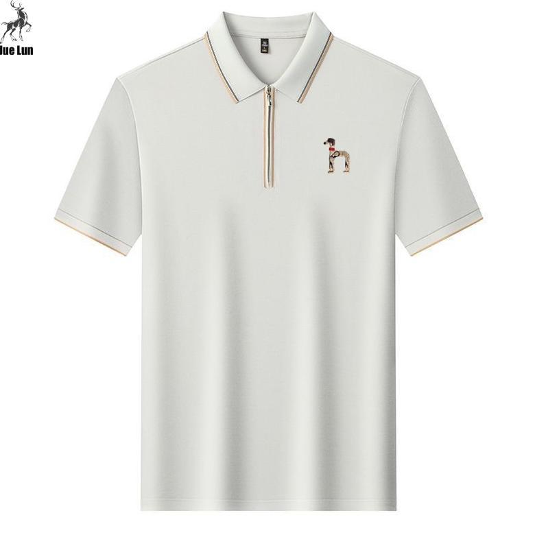 DISKON JUE LUN POLO SHIRT PRIA ATASAN PRIA BERKERAH UPPER ZIP POLO SHIRT TERBARU KAOS POLOSHIRT PRIA