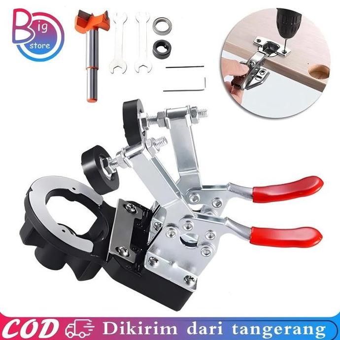 Basercell - 1set bor engsel sendok 35mm hole drill guide jig engsel sendok pelubang engsel sendok