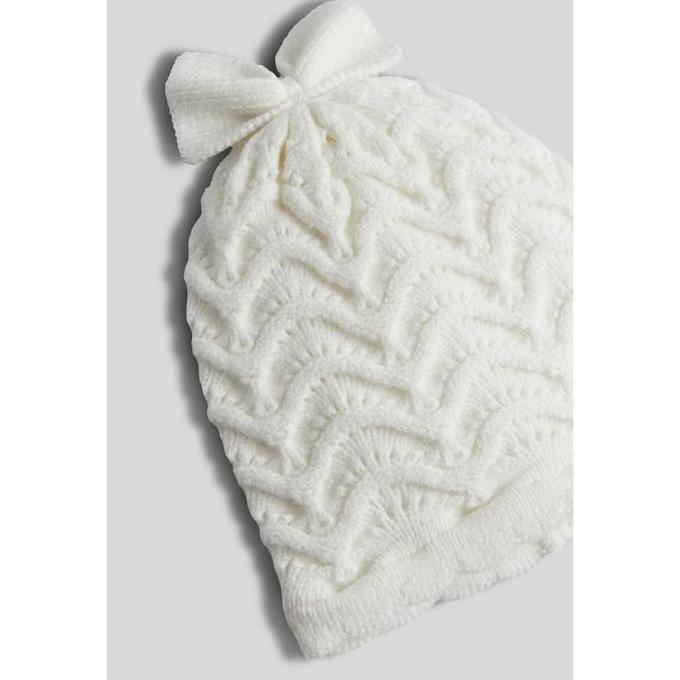Mothercare White Knitted Baby Hat - Topi Bayi Perempuan (Krem) (TERBAIK) (TERBARU) (TERMURAH)