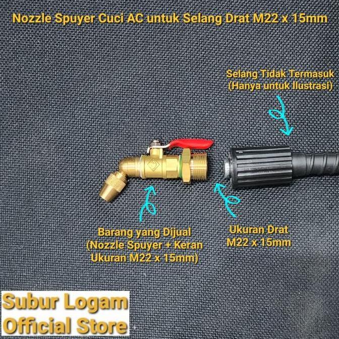 Nozzle Spuyer Cuci Ac Untuk Jet Cleaner Orion Superjet 100S Superjet100S Ukuran Drat M22 X 15Mm