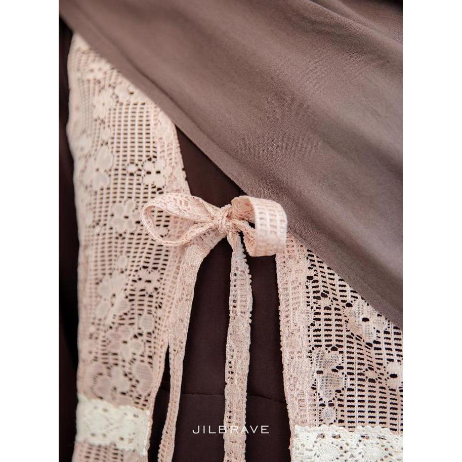 JILBRAVE Eleya Dress Gamis Muslimah Feminine Outer Lace Lebaran Kondangan (TERBAIK) (TERBARU) (TERMU