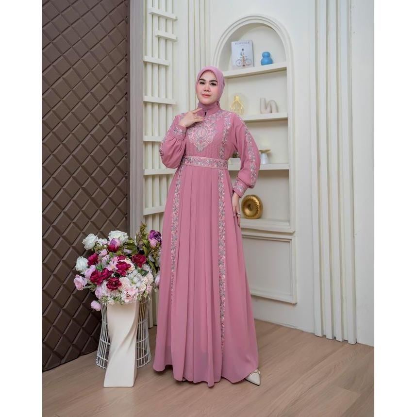 Murah BELIFI | Alsava Dress by Belifi Gamis Mewah Bordir Premium Dress Muslim Elegan Baju Acara Form
