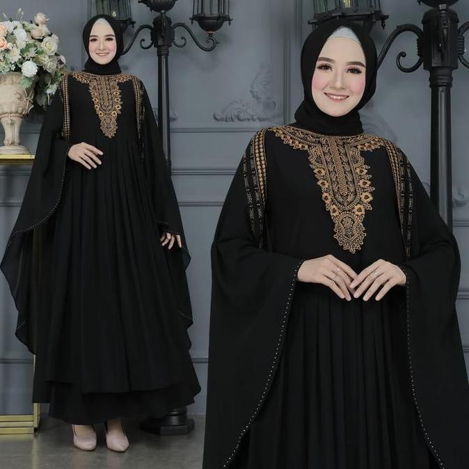 Murah GALERI SICANTIK - COD - Gamis Abaya Kalong Wanita - Abaya Turkey Mewah Terbaru 2023 Hitam - Ga