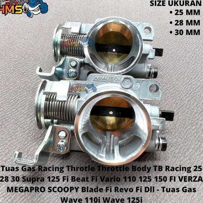 TUAS GAS RACING THROTLE  THROTTLE BODY TB RACING DOWNDRAFT WAVE 110i WAVE 125i 25 28 29 30 32 SUPRA 
