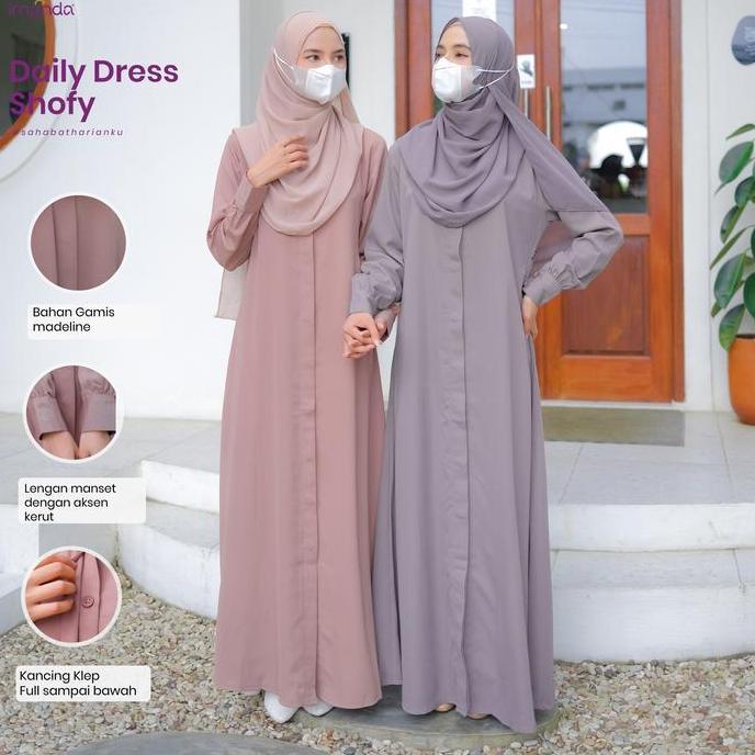 MURAH LEBAY Irnanda Gamis Polos Wanita Shofy Madeline Premium Dailydress MURAH LEBAY