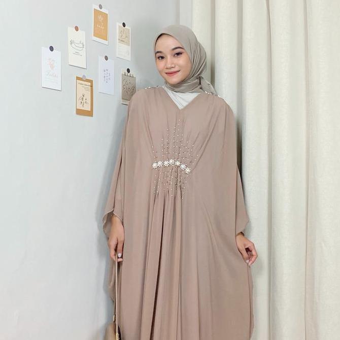 Murah Missnomi - Shelma Kaftan - Kaftan Muslin - Kaftan Lebaran - Kaftan Wanita ceruty muslim Panjan
