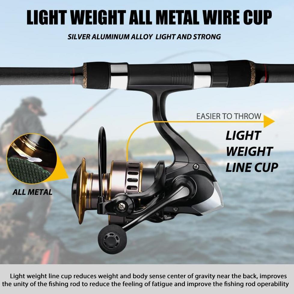 HOT PRODUCT SHIMANO HE Reel Pancing Tarikan Reel Spinning Gear 5.2: 1 Gagang Spul Logam 13BB Rill Gu