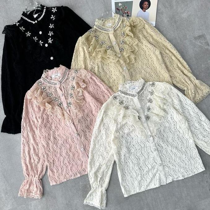 Vivorie Premium AT 1814 blouse brukat blink